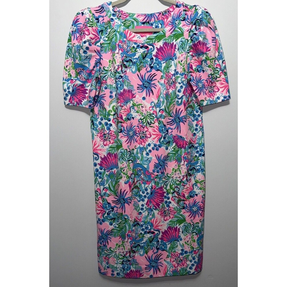 Lilly Pulitzer Harriet Elbow Sleeve Dress Mandevilla Baby Paradise Petals Small